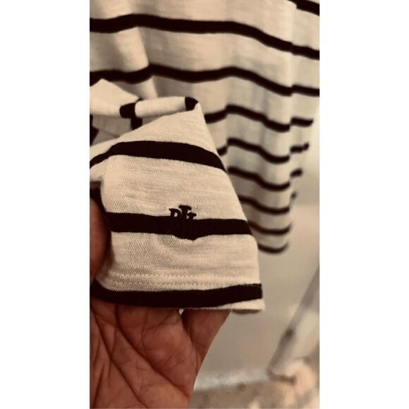 Ralph Lauren Black Label Black Tan Stripe T Shirt Bell Short Sleeves Size S - Picture 4 of 8
